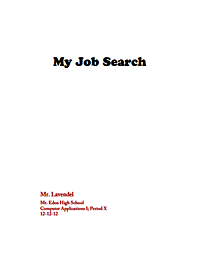Job Search Title Page